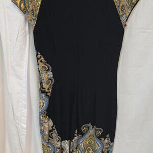 CACHE Paisley Silhouette Boho Sheath Eclectic Women‎ Medium Dress
